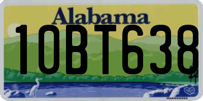 AL license plate 10BT638