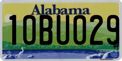 AL license plate 10BU029