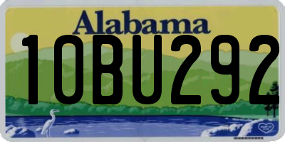 AL license plate 10BU292