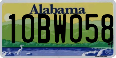 AL license plate 10BW058