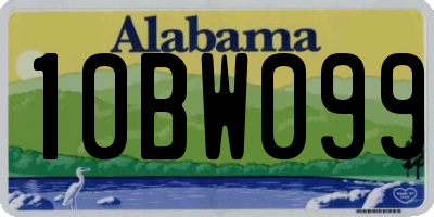 AL license plate 10BW099