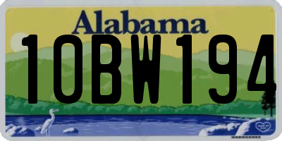 AL license plate 10BW194