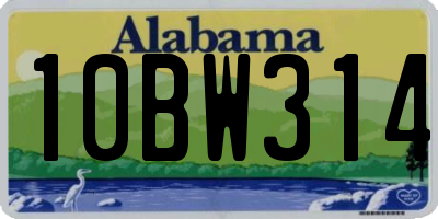 AL license plate 10BW314
