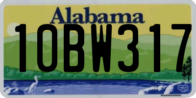 AL license plate 10BW317