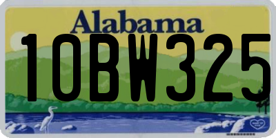 AL license plate 10BW325