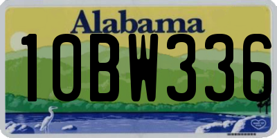 AL license plate 10BW336