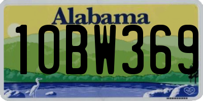 AL license plate 10BW369