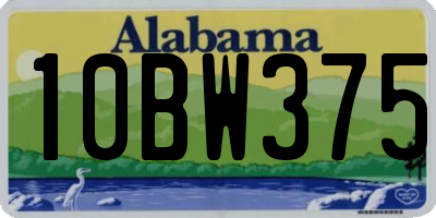 AL license plate 10BW375