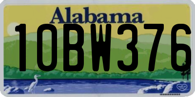 AL license plate 10BW376