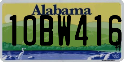 AL license plate 10BW416