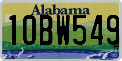 AL license plate 10BW549