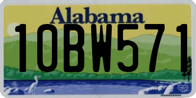 AL license plate 10BW571