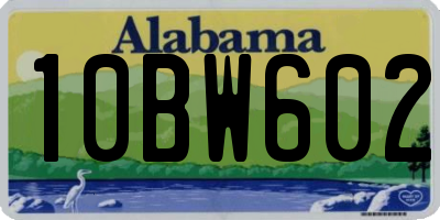 AL license plate 10BW602