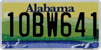 AL license plate 10BW641
