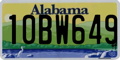 AL license plate 10BW649