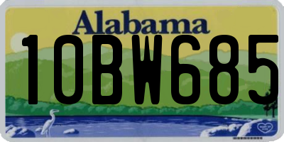 AL license plate 10BW685