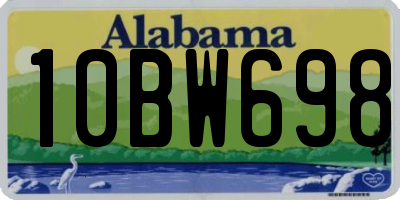AL license plate 10BW698