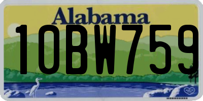 AL license plate 10BW759