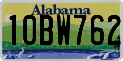 AL license plate 10BW762