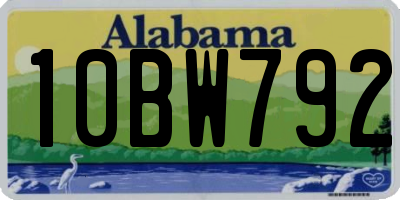 AL license plate 10BW792