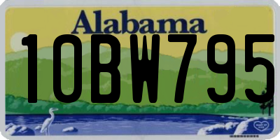 AL license plate 10BW795