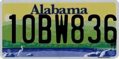 AL license plate 10BW836