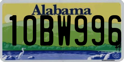 AL license plate 10BW996