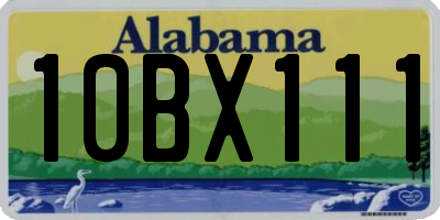 AL license plate 10BX111