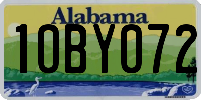 AL license plate 10BY072