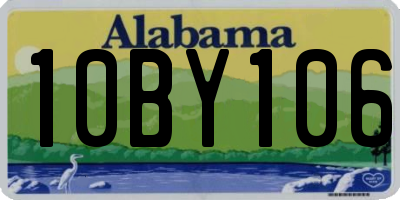 AL license plate 10BY106
