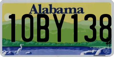 AL license plate 10BY138