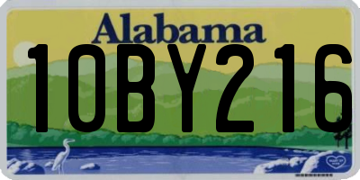AL license plate 10BY216