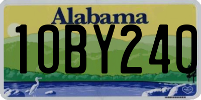 AL license plate 10BY240