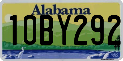 AL license plate 10BY292