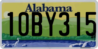 AL license plate 10BY315