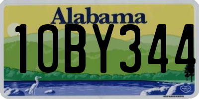 AL license plate 10BY344