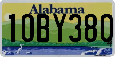 AL license plate 10BY380