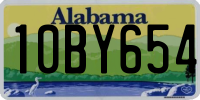 AL license plate 10BY654