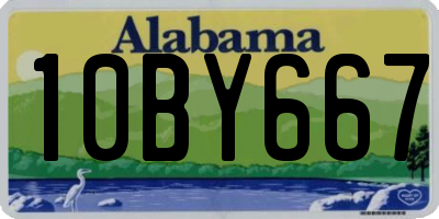 AL license plate 10BY667