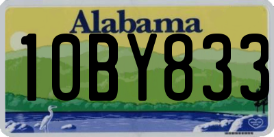 AL license plate 10BY833