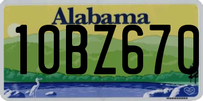 AL license plate 10BZ670