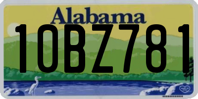 AL license plate 10BZ781