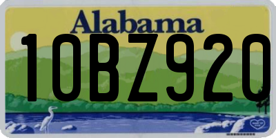 AL license plate 10BZ920