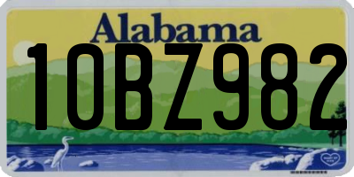 AL license plate 10BZ982