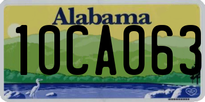 AL license plate 10CA063