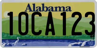 AL license plate 10CA123