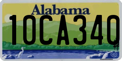 AL license plate 10CA340