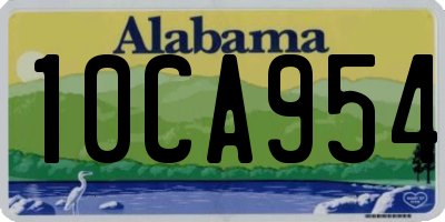 AL license plate 10CA954