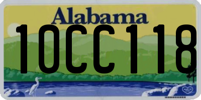 AL license plate 10CC118