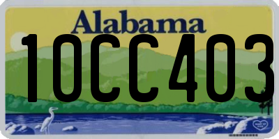 AL license plate 10CC403